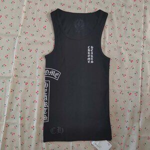 Chrome Hearts Vertical Logo Rib Tank Black